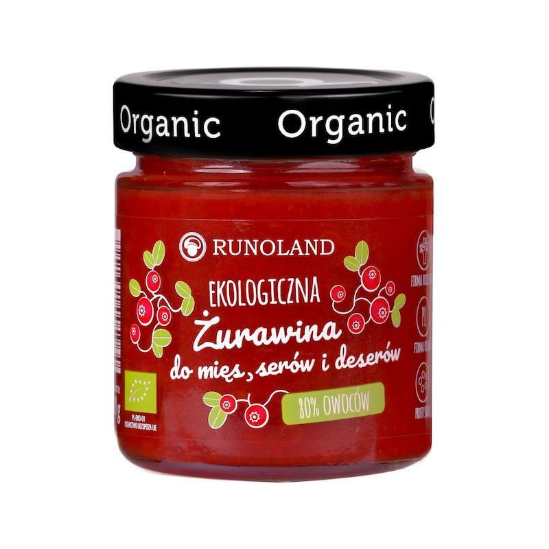 Organic Cranberry Jam 200g Runoland