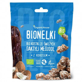 Praliny daktylowe z wiórkami kokosowymi BEZGLUTENOWE BIO 50g Organic House (Bionelki)