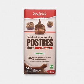 Gluten-Free Dark Chocolate No Sugar POSTRES 200g Torras