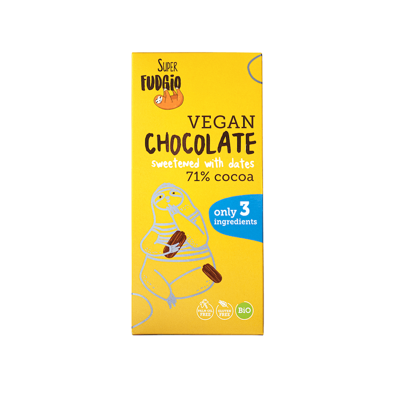 Organic Vegan Gluten-Free Chocolate Sweetened With Dates 80g Me Gusto (Super Fudgio)