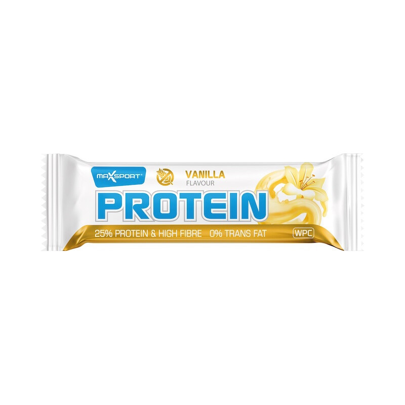 Gluten-Free Protein Bar Vanilla In White Glaze 60g Maxsport