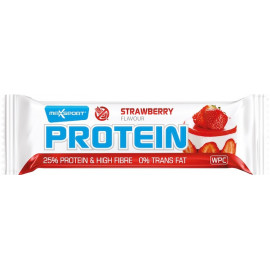 Baton proteinowy WPC o smaku truskawkowym w białej polewie BEZGLUTENOWY 60g Maxsport