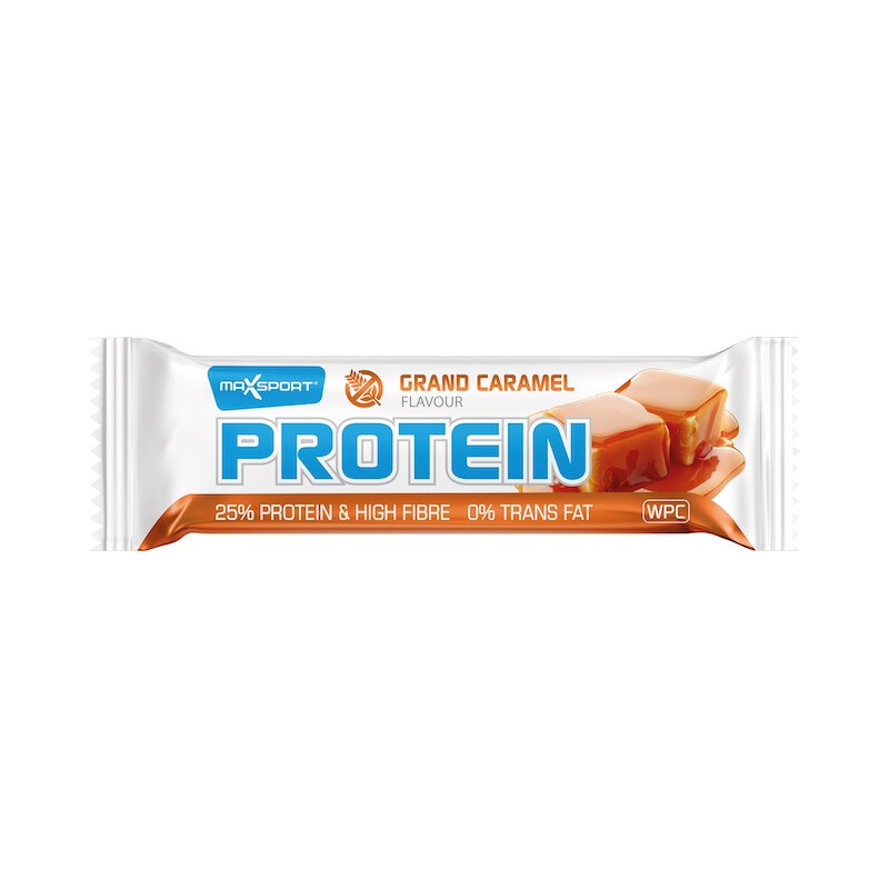 Baton proteinowy WPC o smaku karmelowym w polewie kakaowej BEZGLUTENOWY 60g Maxsport