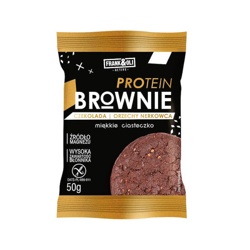Gluten-Free Soft Cookie PROTEIN BROWNIE Chocolate & Cashew 50g Frank & Oli