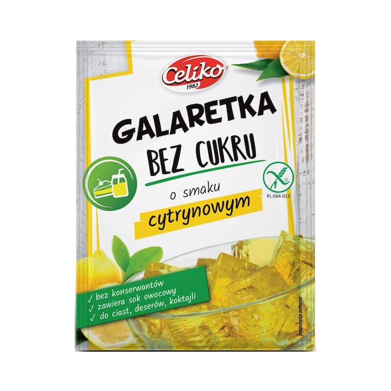 Gluten-Free Sugar-Free Jelly Lemon 14g Celiko