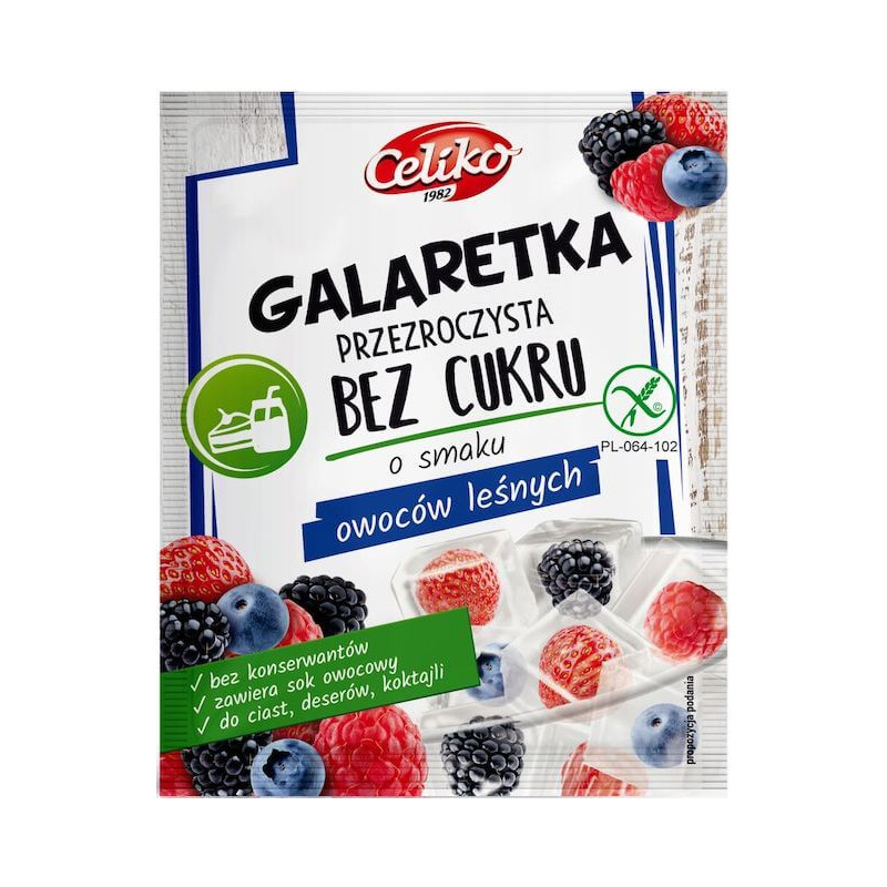 Gluten-Free Sugar-Free Transparent Jelly Forest Fruits 14g Celiko