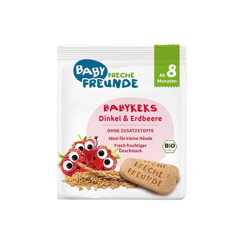 Organic Spelt Strawberry Biscuits From 8 Month 100g Freche Freunde