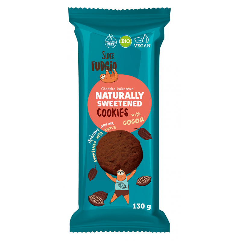 Organic Cocoa Cookies Sweetened with Agave 130g Super Fudgio