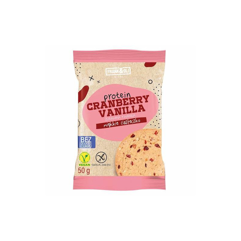 Gluten-Free Soft Cookie PROTEIN Cranberry & Vanilla 50g Frank & Oli