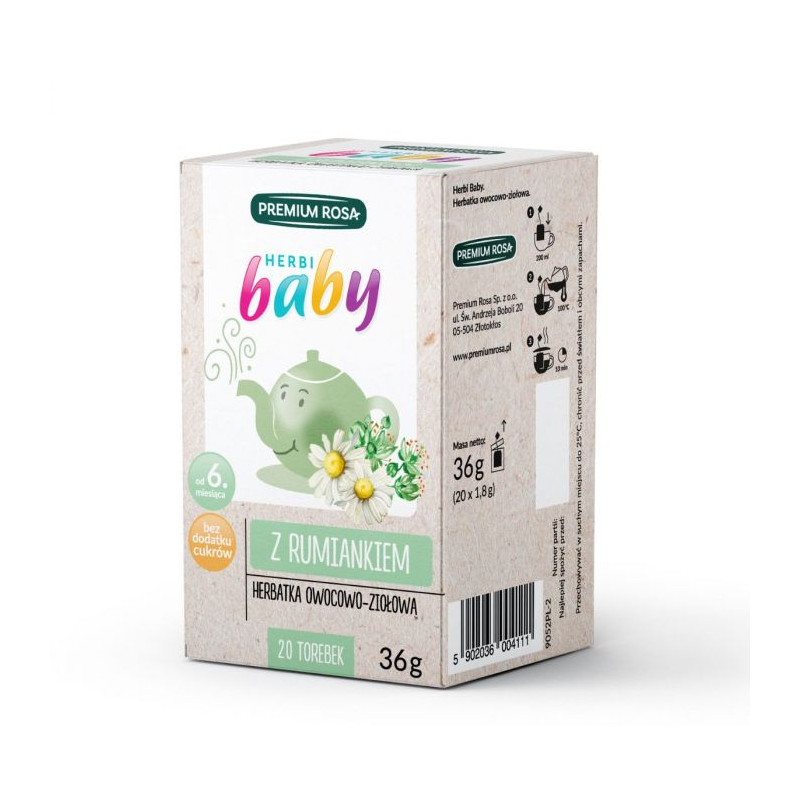 Fruit and Herbal Tea for Children and Babies with Chamomile 36g Premium Rosa