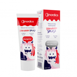 Strawberry Splash Toothpaste For Kids Fluoride Free with Probiotics 50ml Nordics