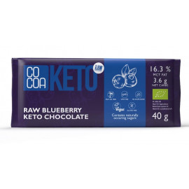 Organic KETO Chocolate with Blueberries and MCT Oil 40g Cocoa