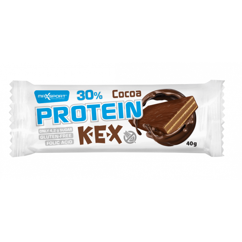 Wafelek proteinowy z kremem kakaowym w polewie kakaowej BEZGLUTENOWY 40g Maxsport