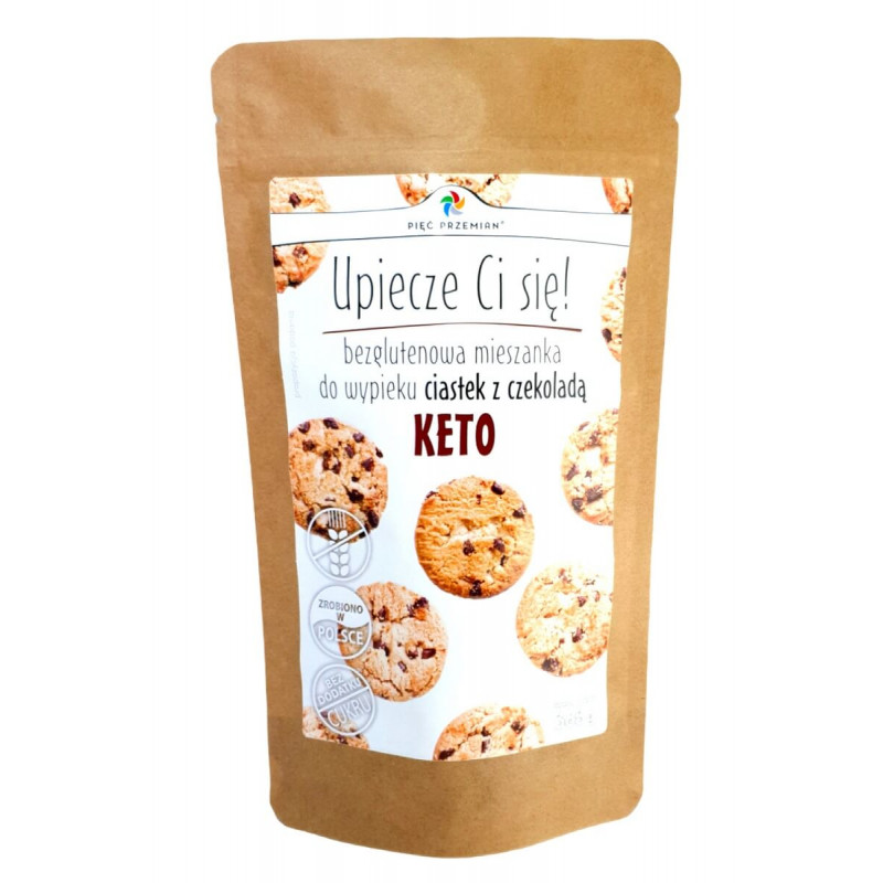 Gluten-Free KETO Cookies with Chocolate Mix No Sugar 365g Pięć Przemian