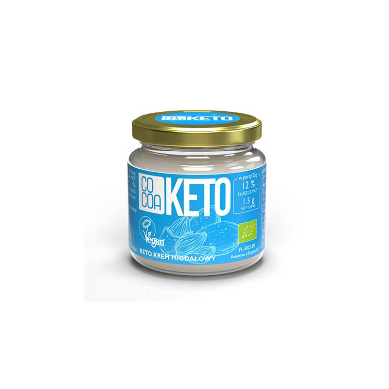 Organic Vegan Gluten-Free KETO Almond Spread with MCT Oil 200g Cocoa