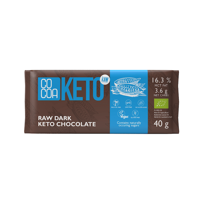 Organic Vegan Gluten-Free Raw Dark KETO Chocolate 40g Cocoa