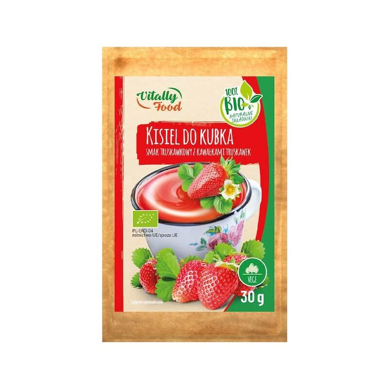 Organic Strawberry Kissel With Fruits 30g Vitally Food