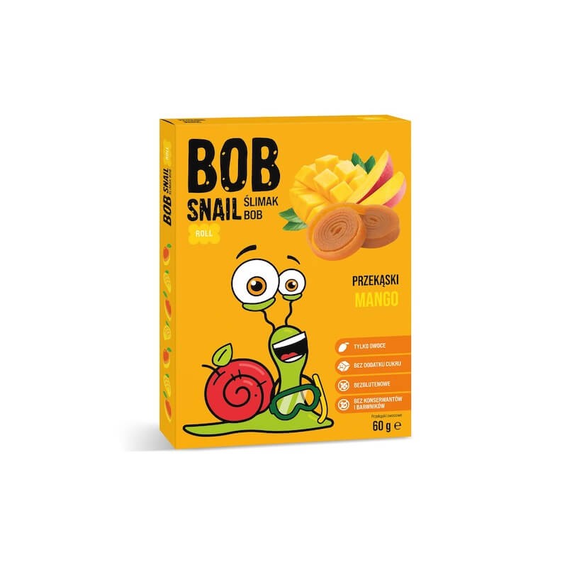Przekąska Roll Mango Bez Dodatku Cukru Bezglutenowa 60g Bob Snail