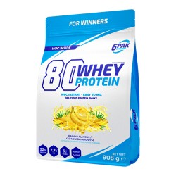 Białko 80 Whey Protein Odżywka Białkowa o Smaku Bananowym 908g 6PAK