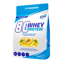 Białko 80 Whey Protein Odżywka Białkowa o Smaku Masła Orzechowego z Bananem 6PAK