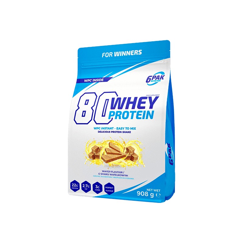 Whey 80 Protein Supplement WAFER Flavour 908g 6PAK