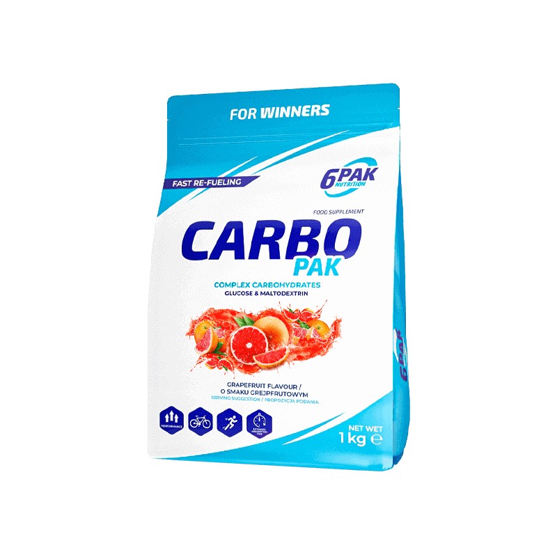 Carbo PAK Carbohydrates in Powder GRAPEFRUIT Flavor 1000g 6PAK