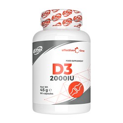 Vitamin D3 2000IU in Capsules Dietary Supplement 90 Capsules 45g 6PAK