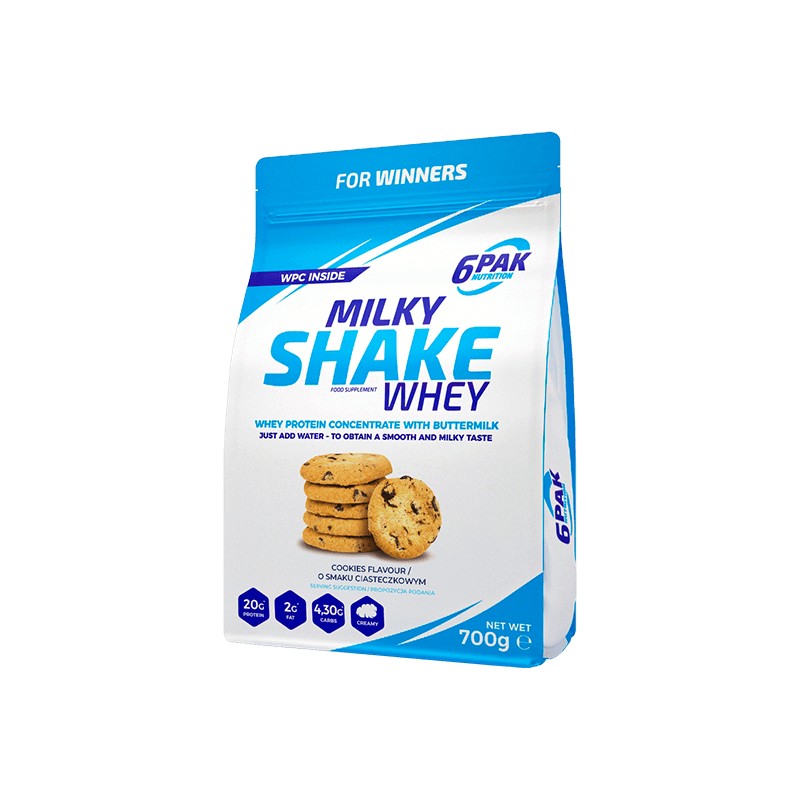 Milky Shake Whey Protein Concentrate With Buttermilk COOKIE Flavour 700g 6PAK