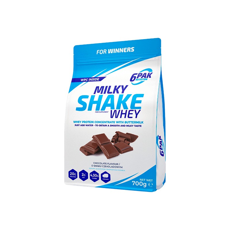 Milky Shake Whey Protein Concentrate With Buttermilk CHOCOLATE Flavour 700g 6PAK