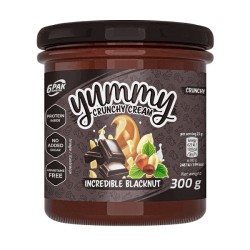 Yummy Crunchy Cream Krem Orzechowy o Smaku Gorzkiej Czekolady Bez Dodatku Cukru 300g 6PAK