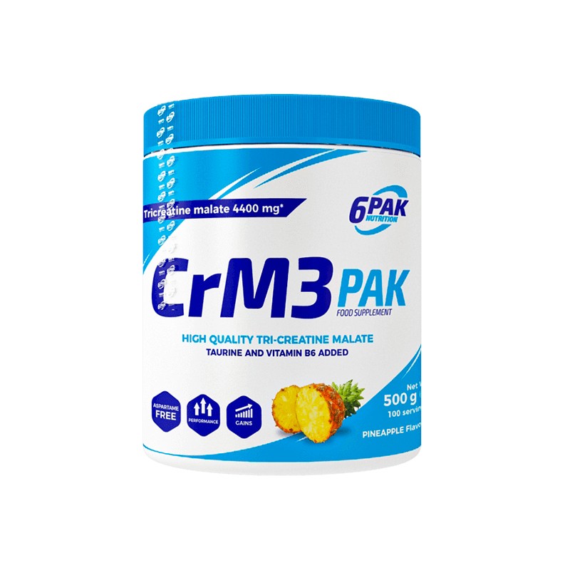CrM3 PAK (High Quality Tri-Creatine Malate) PINEAPPLE Flavour 500g 6PAK