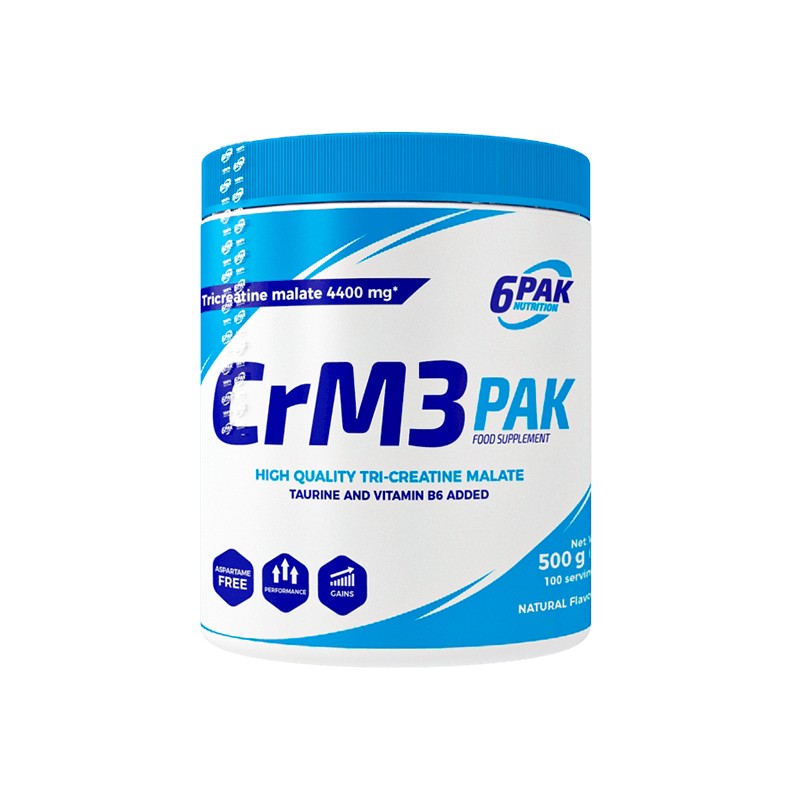 CrM3 PAK (High Quality Tri-Creatine Malate) NATURAL Flavour 500g 6PAK
