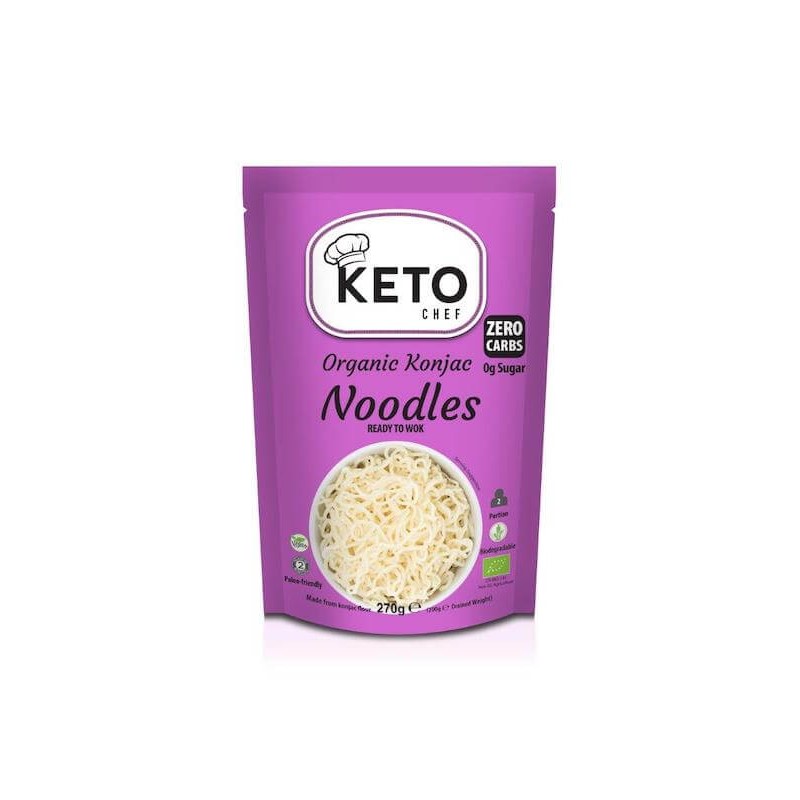Organic Konjac Noodles Ready To Wok Bio Makaron 0 Cukru 270g Keto Chef