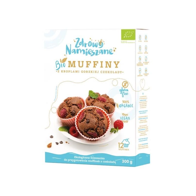 Organic Gluten-Free Muffin Mix with Dark Chocolate 300g Zdrowo Namieszane