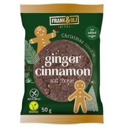 Ginger Cinnamon Christmas Cookie Miękkie Ciasteczko Piernikowe Bez Cukru Wegańskie 50g Frank & Oli