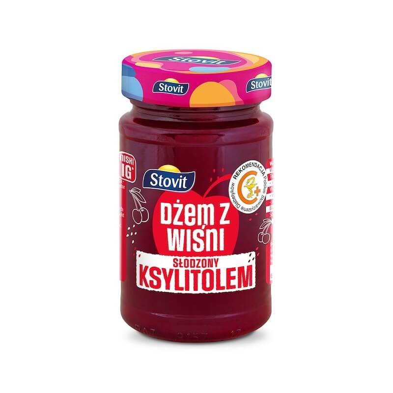 Cherry Jam Sweetened With Xylitol, No Sugar 250g Stovit