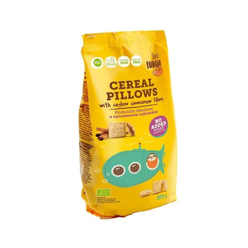 Organic Vegan Gluten-Free Cereal Pillows with Cinnamon 200g Super Fudgio