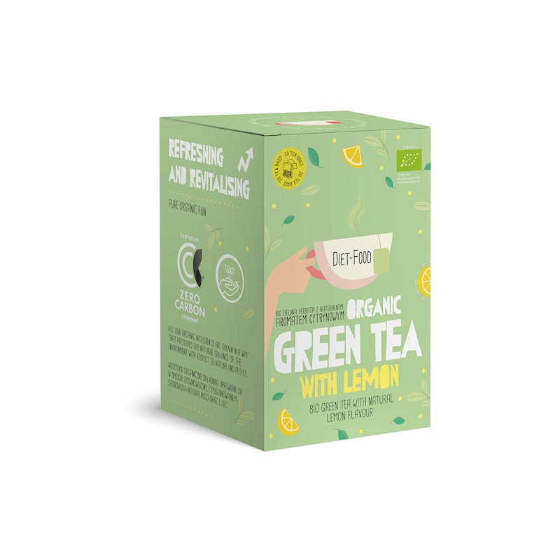 Herbata Zielona o Smaku Cytrynowym Green Tea With Lemon BIO (20 x 2 g) 40g Diet Food