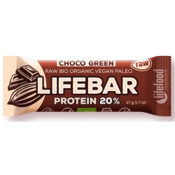 Baton Proteinowy z Czekoladą RAW Bez Dodatku Cukrów Bezglutenowy BIO 47g Lifefood