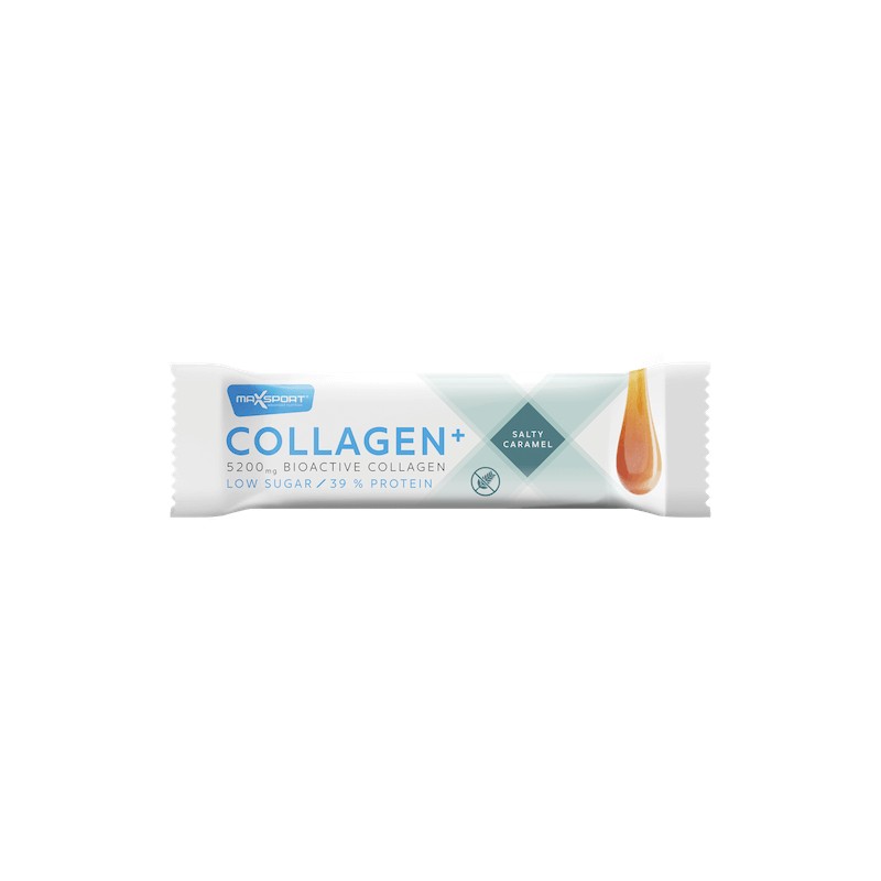 Gluten-Free Protein, Collagen Bar SALTED CARAMEL 40g Maxsport