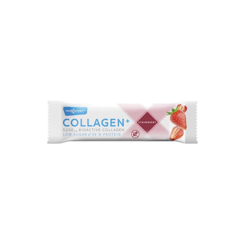 Gluten-Free Protein, Collagen Bar STRAWBERRY 40g Maxsport