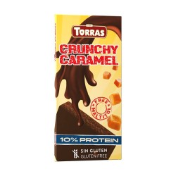 Gluten-Free Protein Dark Chocolate Crunchy Salted Caramel MUST No Sugar 100g Torras