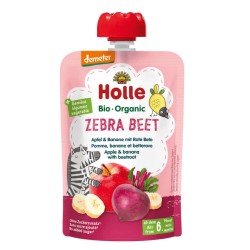 Mus w Tubce Buraczana Zebra Jabłko-Banan-Burak Bez Cukrów od 6 Miesiąca BIO 100g Holle