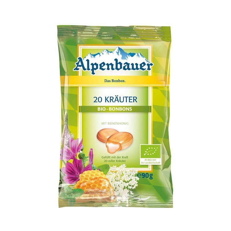 Organic 20 Herbs Soft-Centred Candies 90g Alpenbauer