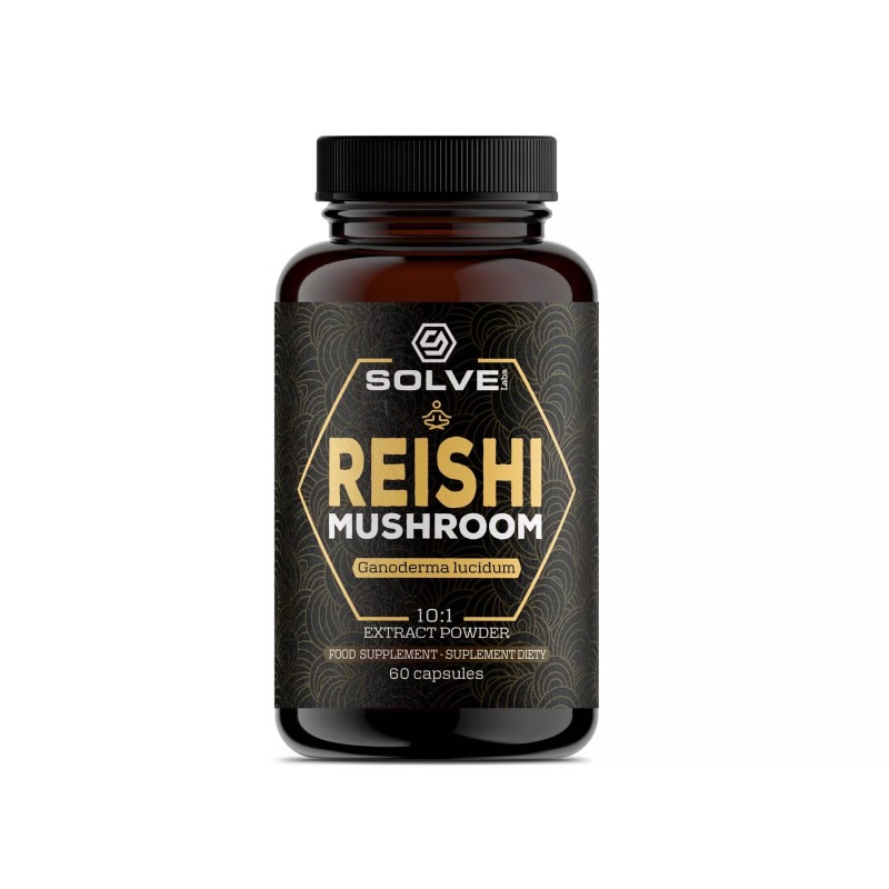 Reishi Mushroom Extract 10:1 60 Capsules 37g Solve Labs