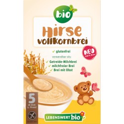 Organic Gluten-Free Wholegrain Millet Porridge After 5 Month 225g Lebenswert Holle