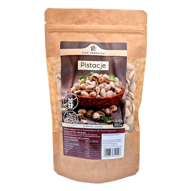 Gluten-Free Roasted Salted Pistachios 350 g Pięć Przemian