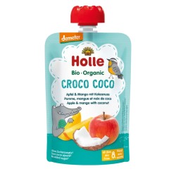 Mus w Tubce Kokosowy Krokodyl Jabłko-Mango-Kokos Bez Dodatku Cukrów Od 8 Miesiąca Demeter BIO 100g Holle