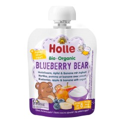 Organic Blueberry Bear Mousse Blueberry, Apple, Banana - Yogurt No Sugar From 8 Months 85g Holle