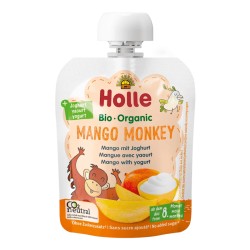 Mus w Tubce Mango Małpka Mango-Jogurt Bez Dodatku Cukrów Od 8 Miesiąca BIO 85g Holle